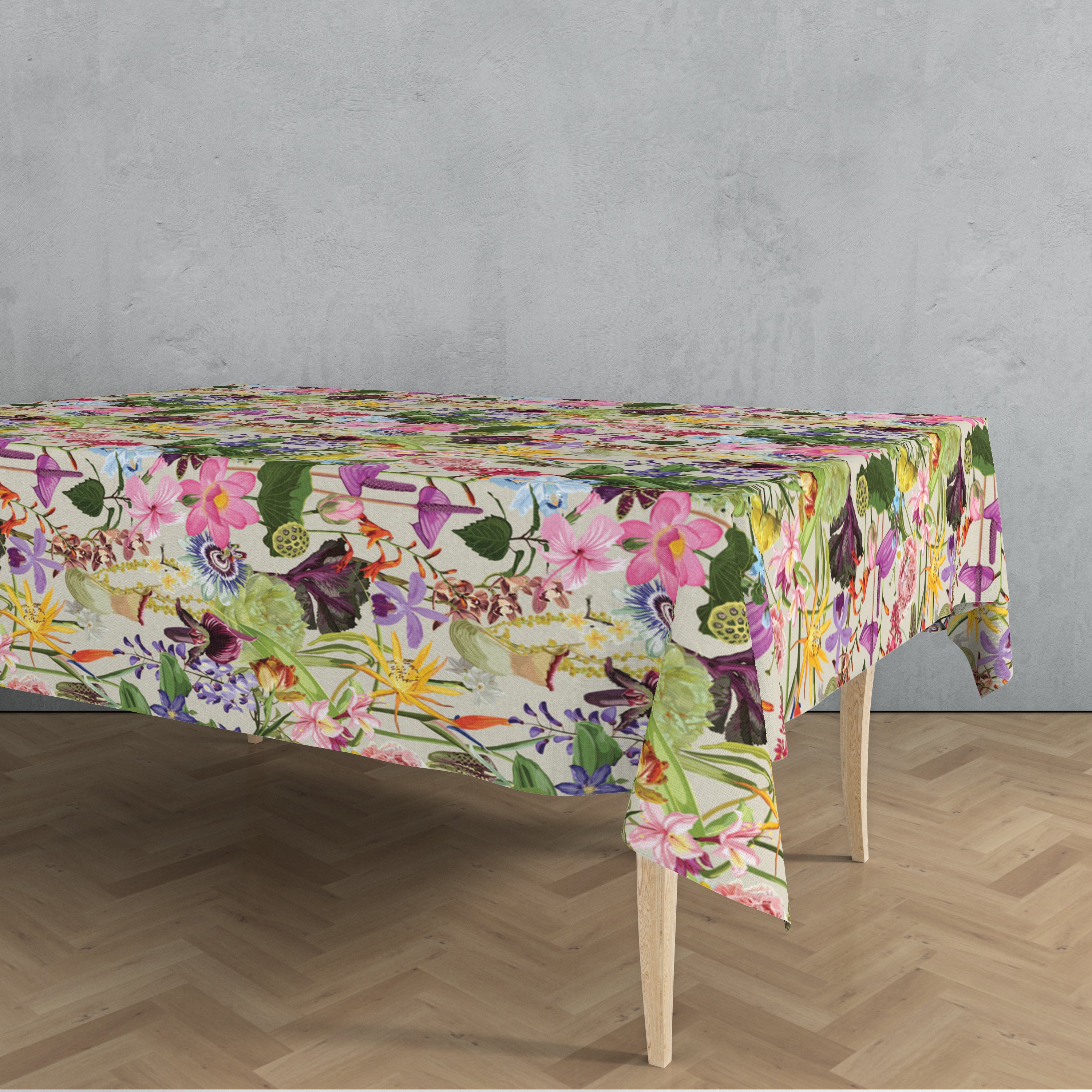 Botanical Fabric Tablecloth - Natural