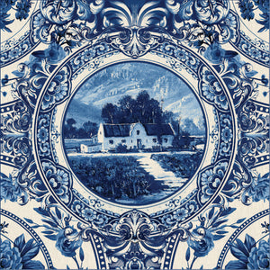 Cape Town Delft Fabric Napkins Hollandse huisie- set of 2