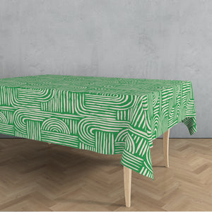 Doodle Fabric Tablecloth - Green