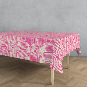 Doodle Fabric Tablecloth - Pink