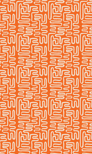 Doodle Fabric Tablecloth - Orange