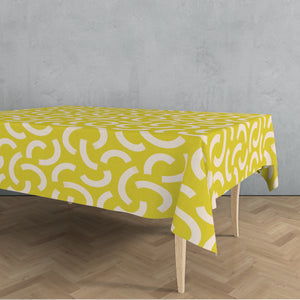 Doodle Fabric Tablecloth - Yellow