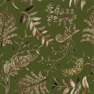 Fern Dried Fabric Table Runner - Olive