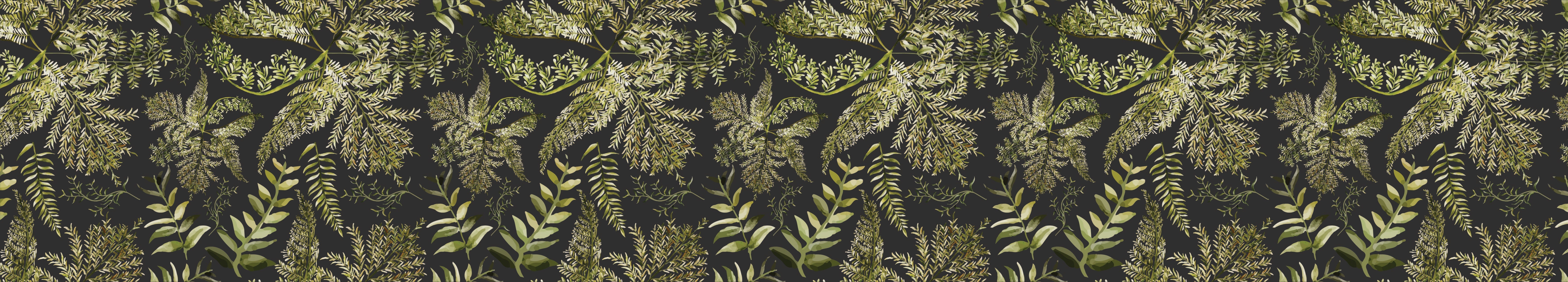 Fern Greens Fabric Table Runner - Charcoal