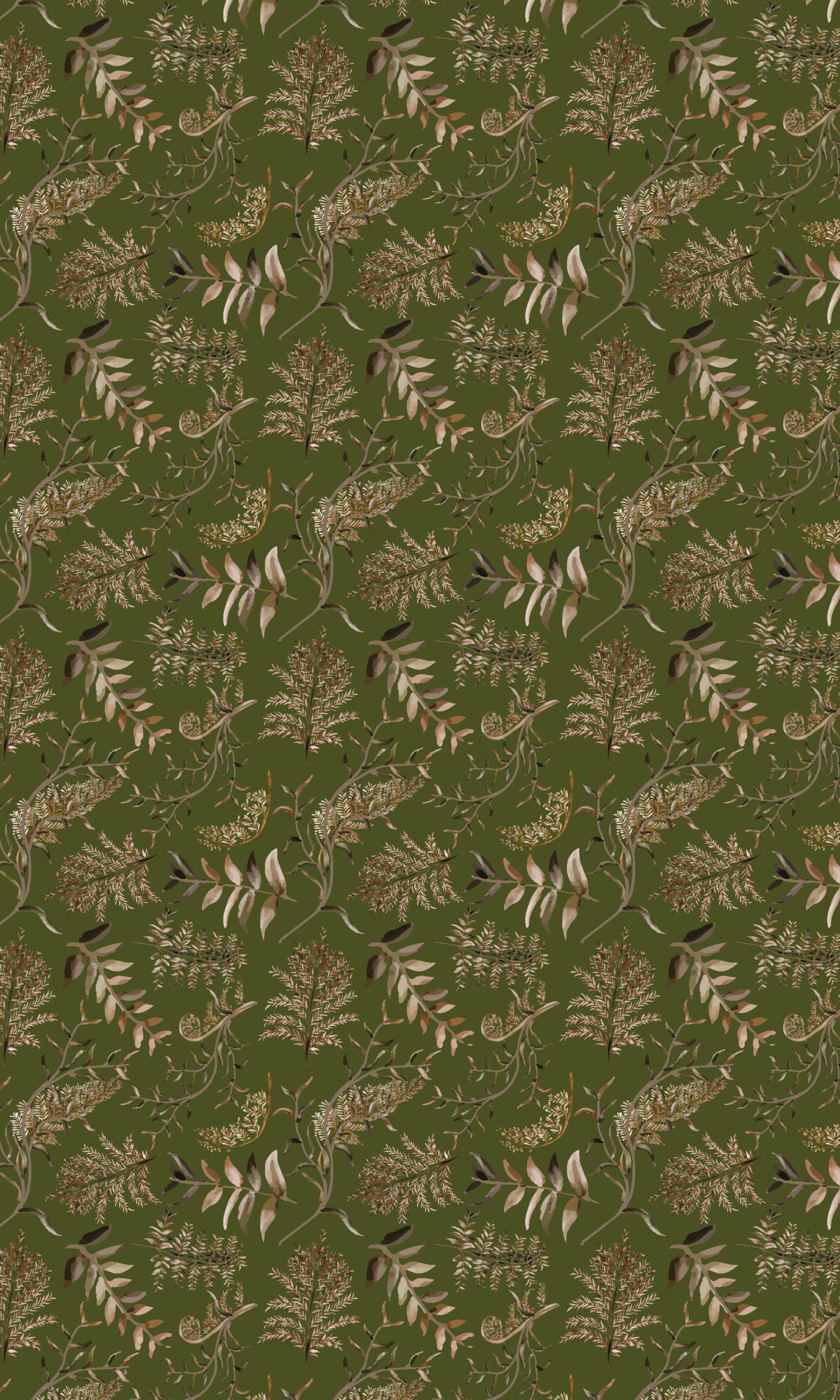 Fern Dried Fabric Tablecloth - Olive