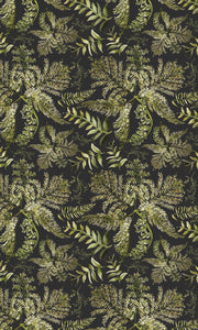 Fern Greens Fabric Tablecloth - Charcoal