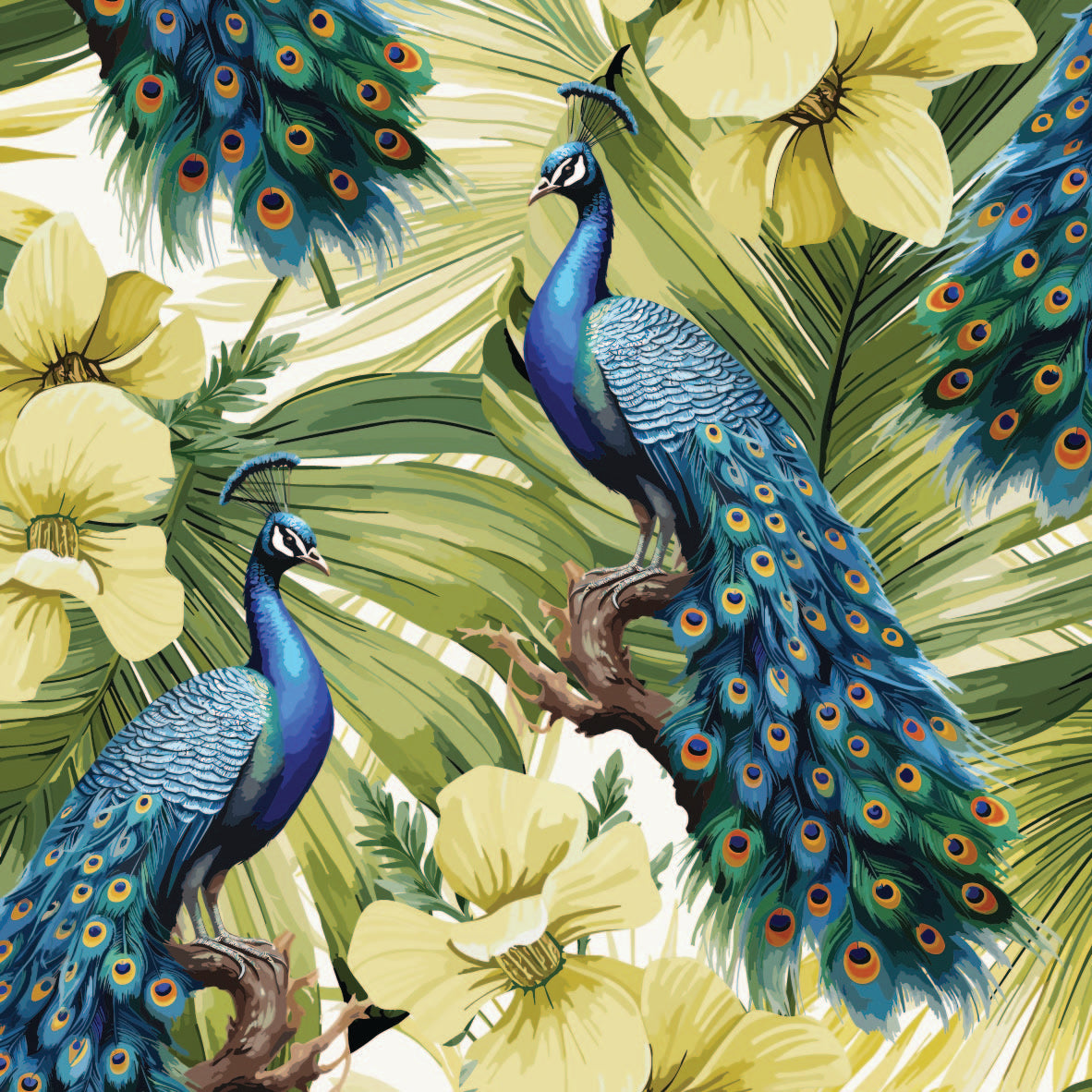 Tropic Jungle Fabric Napkins Peacock - set of 2