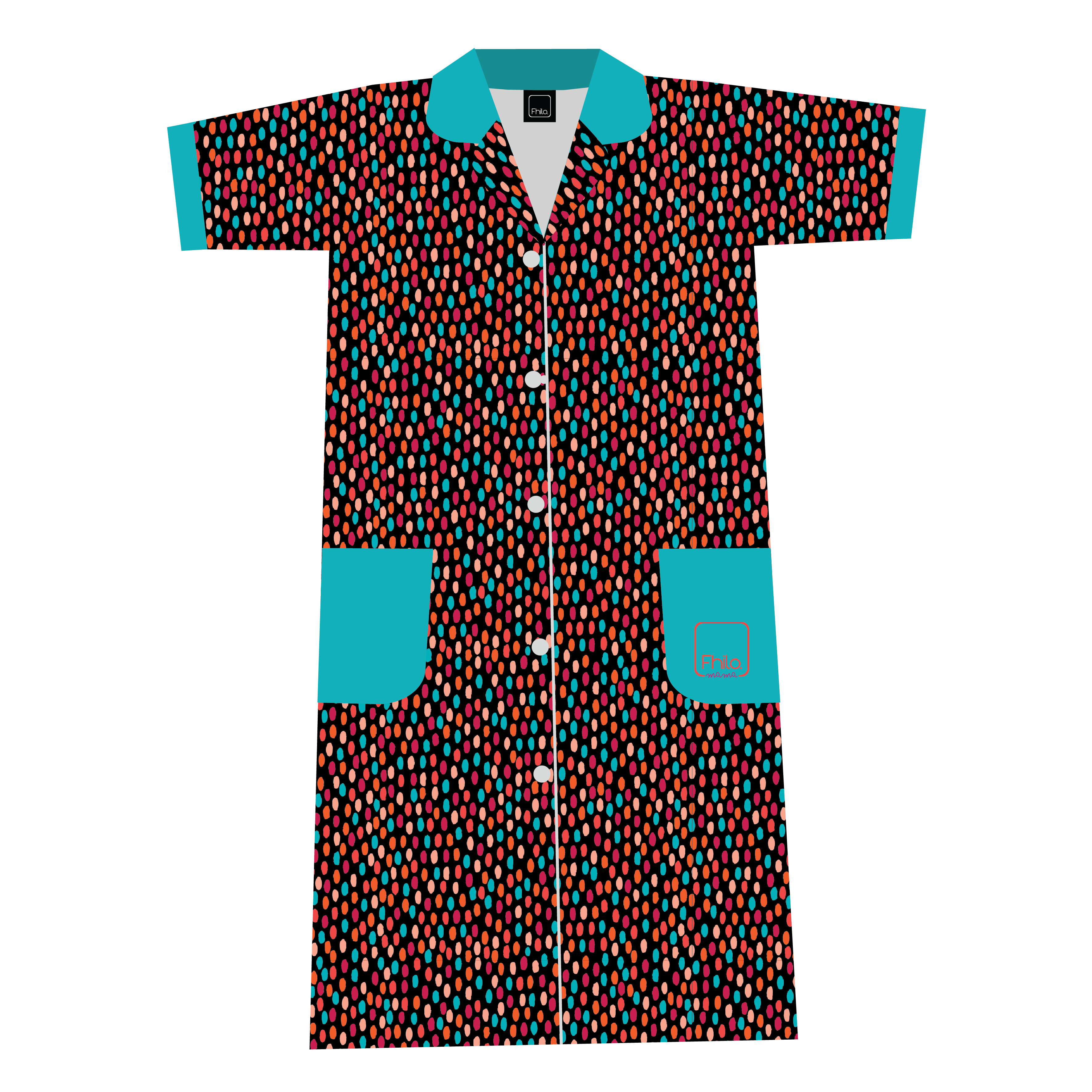 Dots Rainbow Housecoat